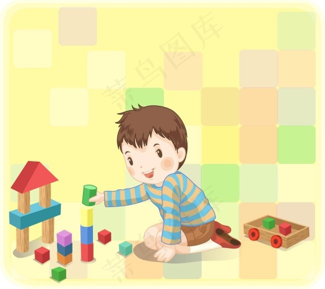 玩积木的孩子