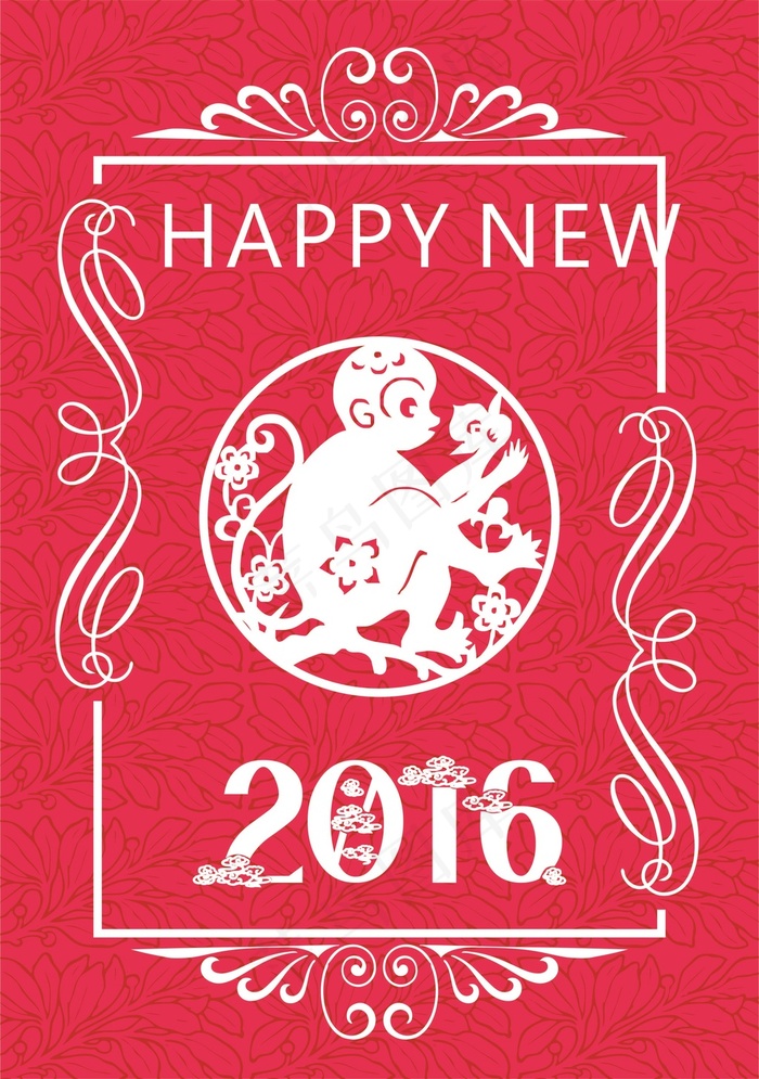 2016猴年海报挂画图片cdr矢量模版下载