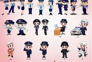 卡通警察素材