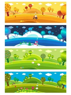 春夏秋冬四季 大树 树