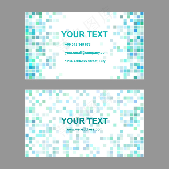 蓝色简洁大气IT名片