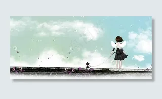 挥着翅膀的女孩图片