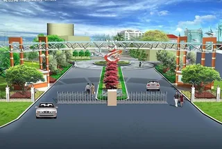 厂区入口绿化效果图图片