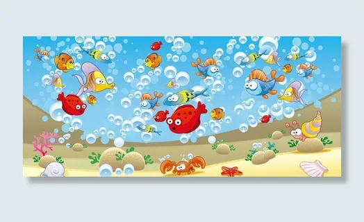 海底世界卡通画图片 海底世界卡通画图片