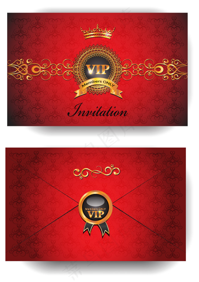 红色高档信封贵宾卡
