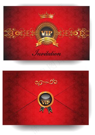 红色高档信封贵宾卡