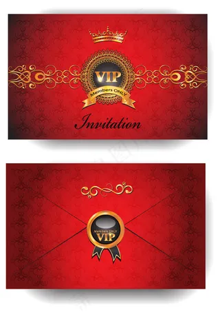 红色高档信封贵宾卡