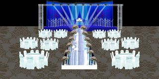 蓝色婚礼效果图免费下载