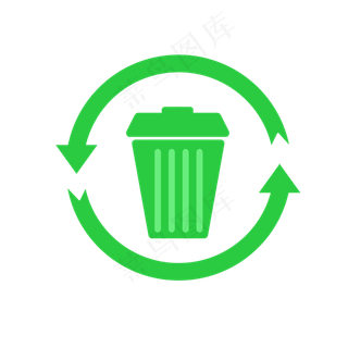 绿色环保垃的圾桶,免抠元素