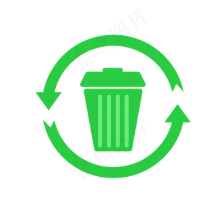 绿色环保垃的圾桶,免抠元素