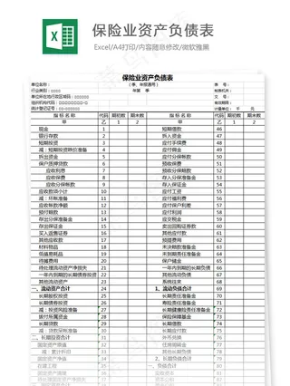 保险业资产负债表