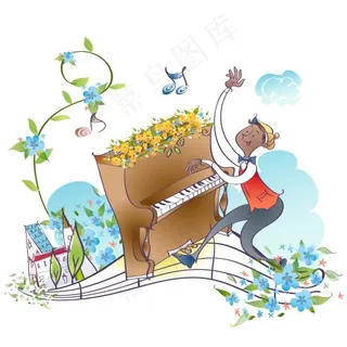 弹钢琴