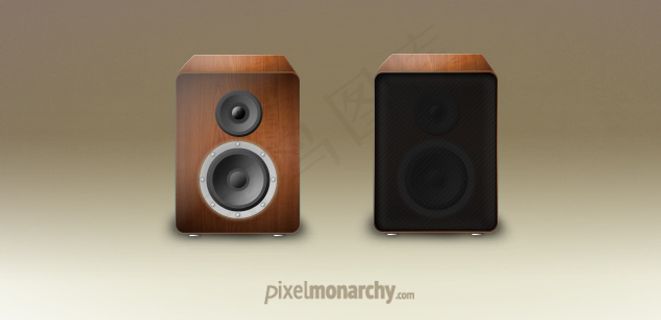 木质音响PSD素材