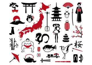 矢量日式元素素材