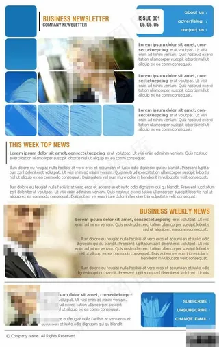 蓝色商务公司EDM网页模板