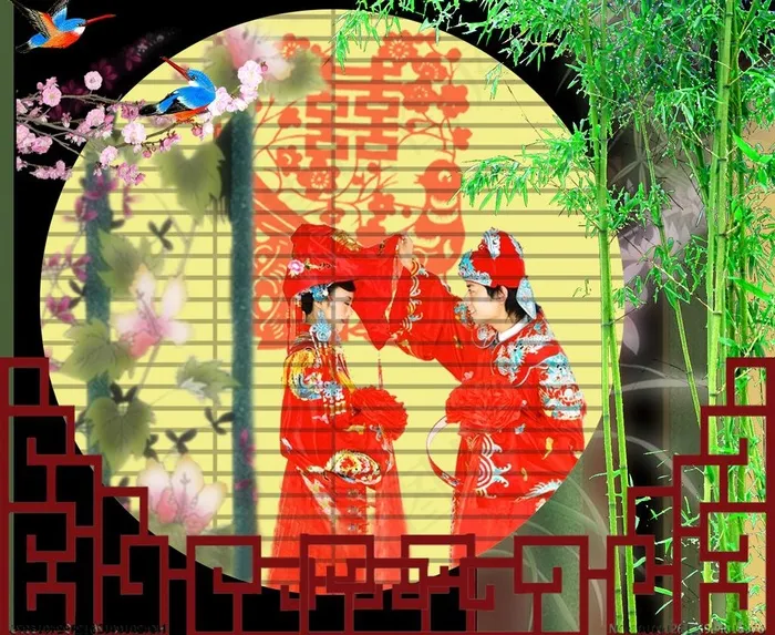 花好月圆 结婚海报图片psd模版下载