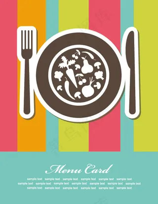 可爱西餐菜单02—矢量素材
