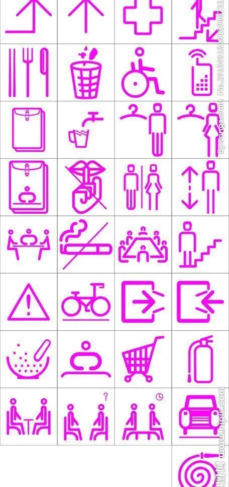 与字体准圆 粗圆搭配的公共标识图片cdr矢量模版下载