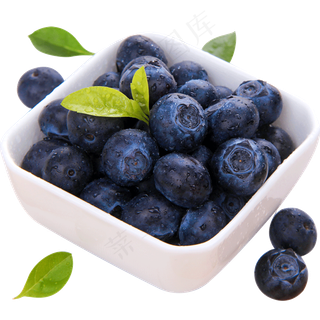 卡通实物蓝莓水果食品海报PNG素材