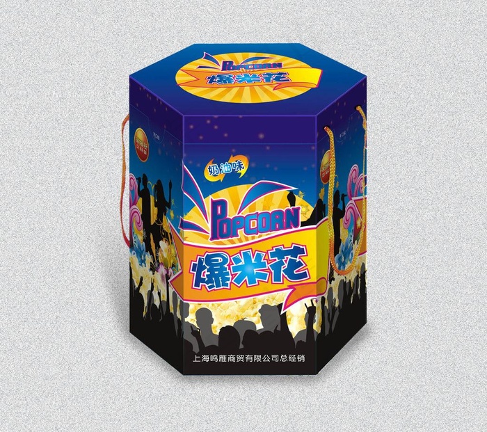 爆米花包装（展开图）图片