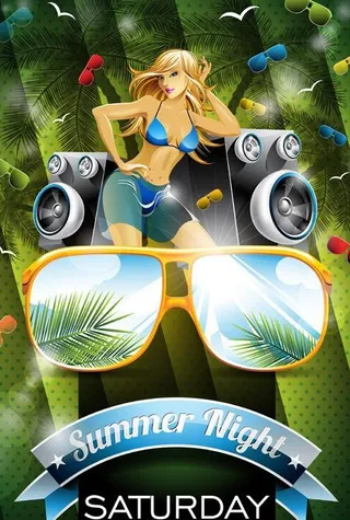 夏天主题矢量素材图片