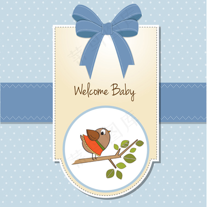 精美蓝色礼物盒边框插画设计矢量