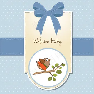 精美蓝色礼物盒边框插画设计矢量