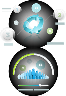 PPT矢量立体图形信息图标