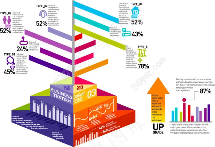 彩色金融数据ai矢量模版下载