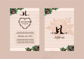 创意黑色玫瑰婚礼邀请函