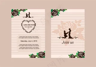 创意黑色玫瑰婚礼邀请函