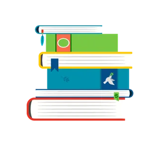 暑假毕业季书本卡通矢量图