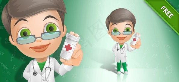 医生人物矢量图ai矢量模版下载