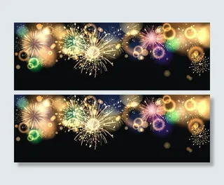 梦幻烟花新年背景