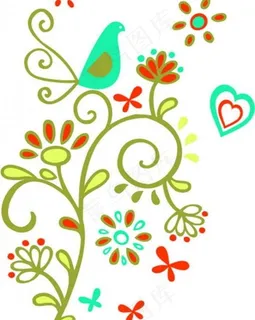 绿植小鸟图片