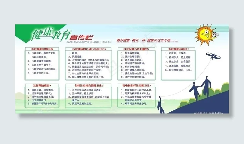 健康教育宣传栏图片psd模版下载