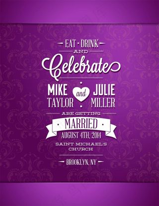 粉色花纹背景结婚纪念日矢量素材