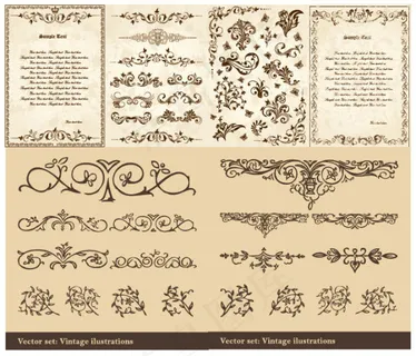 欧式古典花纹矢量素材