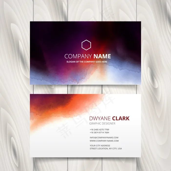 黑色蓝色IT科技大气名片