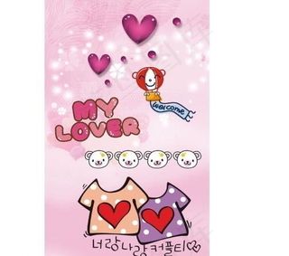 韩国卡通小熊衣服花纸图片