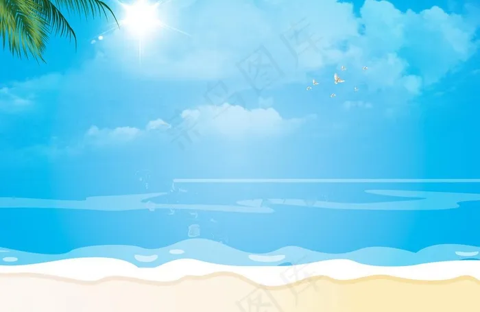 夏天背景图片psd模版下载