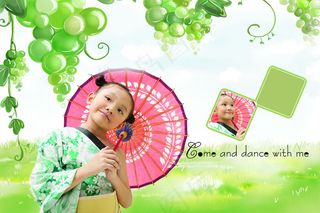 宝贝花园跨页儿童相册PSD模板(2...