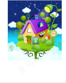 可爱卡通场景矢量图51