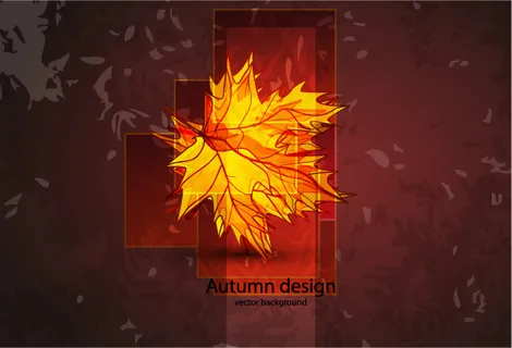 秋天枫叶封面背景矢量素材