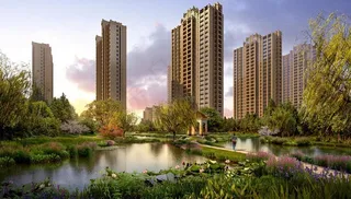 池塘边景观休闲环境图片