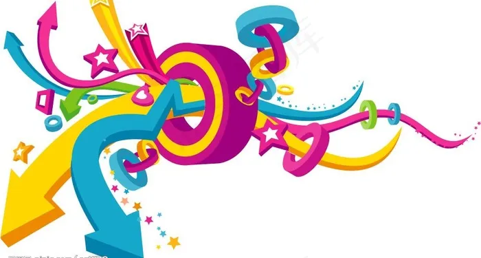 缤纷色彩卡通箭头图片eps,ai矢量模版下载