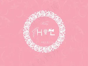 粉色婚礼背景 logo