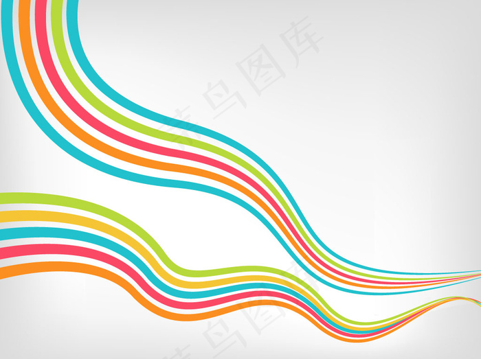 丰富多彩的波状条纹背景矢量ai矢量模版下载