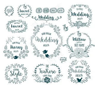 婚礼贺卡装饰花纹模板下载