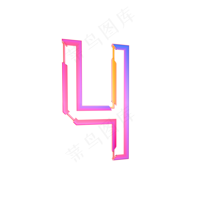 炫彩立体创意数字4炫彩立体创意数字4ai矢量模版下载